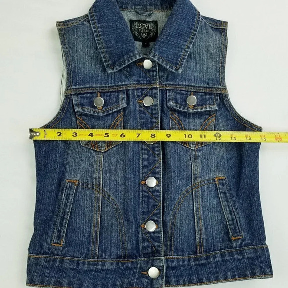 Love Culture Small Women's Blue Denim Adjust Vest - Picture 2 of 7